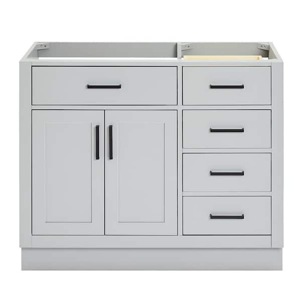 ARIEL Hepburn 42 in. W x 21.5 in. D x 34.5 in. H Bath Vanity Cabinet without Top in Grey