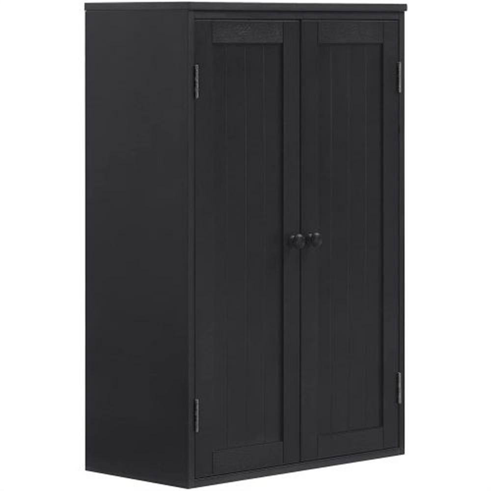 23.25 in. W x 11.75 in. D x 36 in. H Black Bathroom Storage Wall