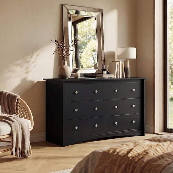 black wood dresser for bedroom LACOO Creaser 47.2 in. MDF Bedroom, Wide Chest of Drawers with 6-Wood Dresser Drawers V-WD-0912-0 Buy Backless Strapless Bra, category:Elysia term storage. Select Shoe Size:38