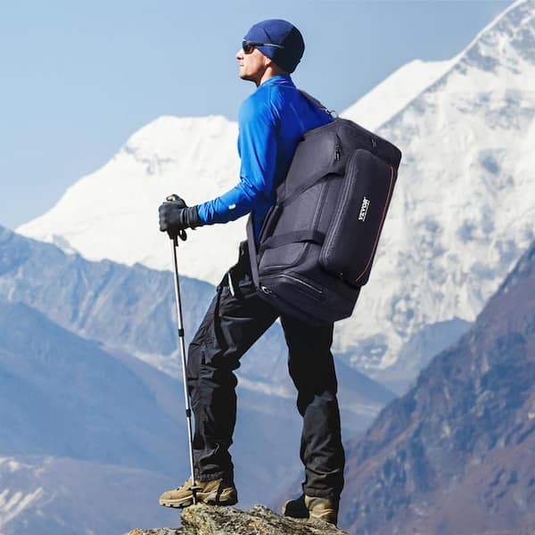 22in. Black Telescope Case with Fixed Buckles Multi-Pocket and Detachable Divider Briefcase for Shock-Absorbent ( S )