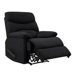 Black Fabric Standard (No Motion) Recliner with Tufted Cushions