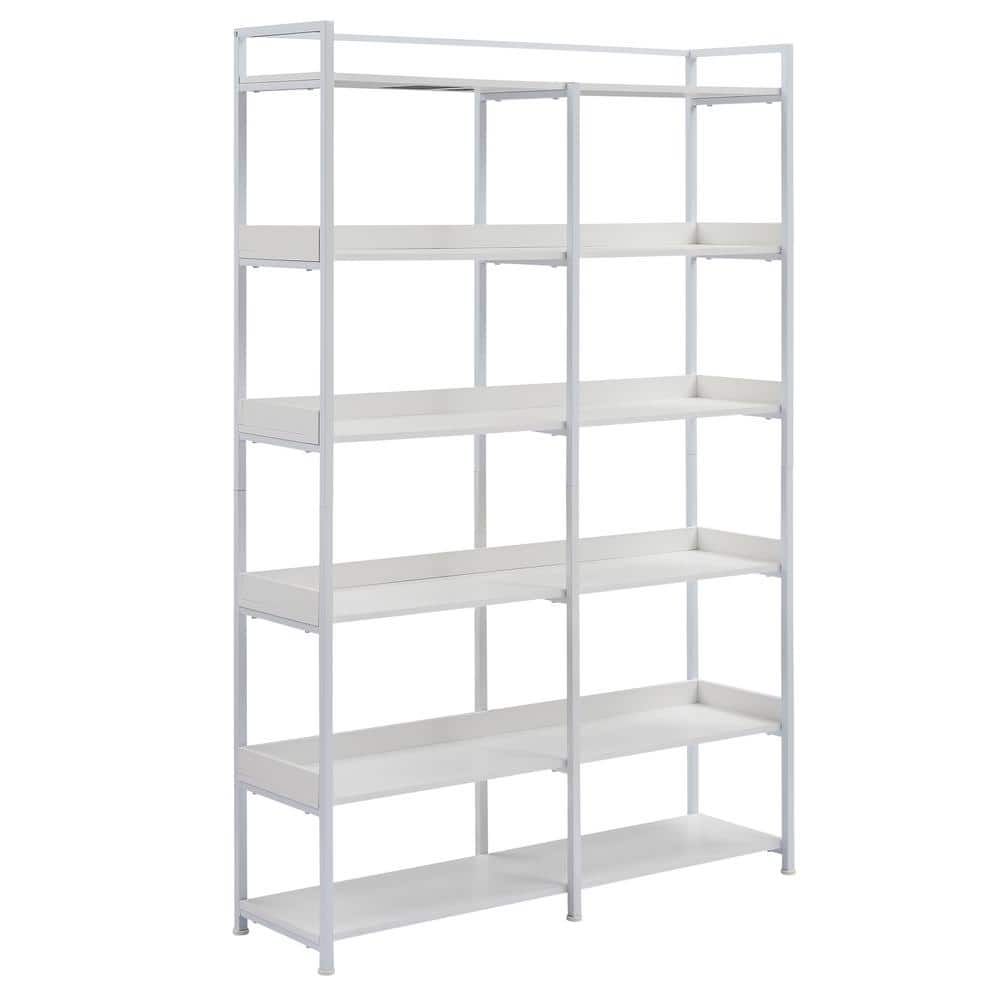 70.87 in. Tall Gray MDF and Steel 5-Tier Bookshelf Etageres Storage Shelf  Industrial Bookcase for Office EC-BST-9144 - The Home Depot