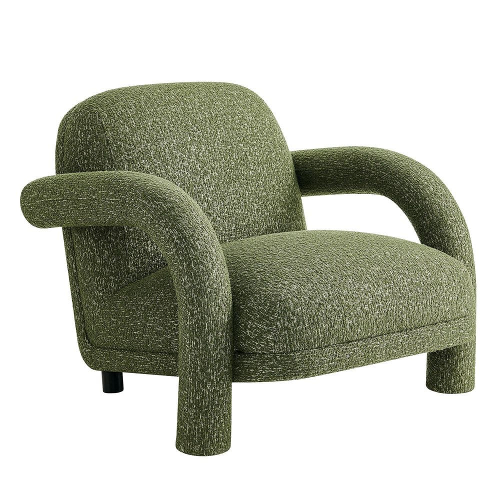 Ferris Textured Fabric Lounge Chair with Arched Arms in Olive price history on PriceWatchPro
