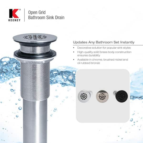 Keeney Chrome Bathtub Strainer with Screw in the Bathtub & Shower