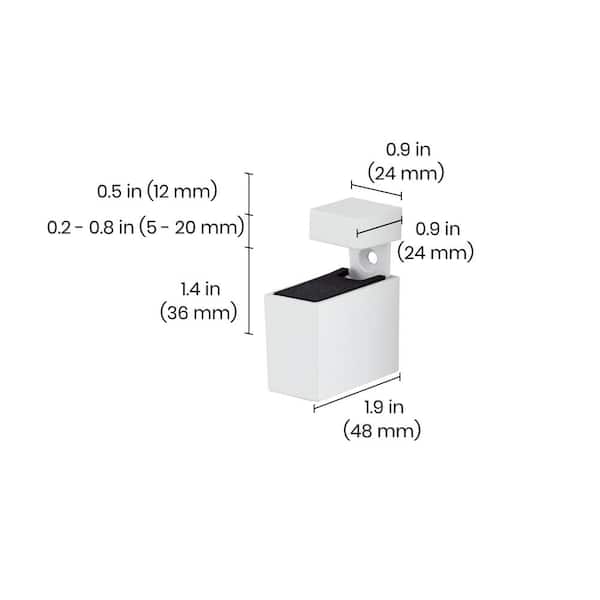 CUADRO 0.2 in.-0.79 in. White Adjustable Shelf Bracket (2-Pack) CUADRO 0.2 in.-0.79 in. White Adjustable Shelf Bracket (2-Pack)