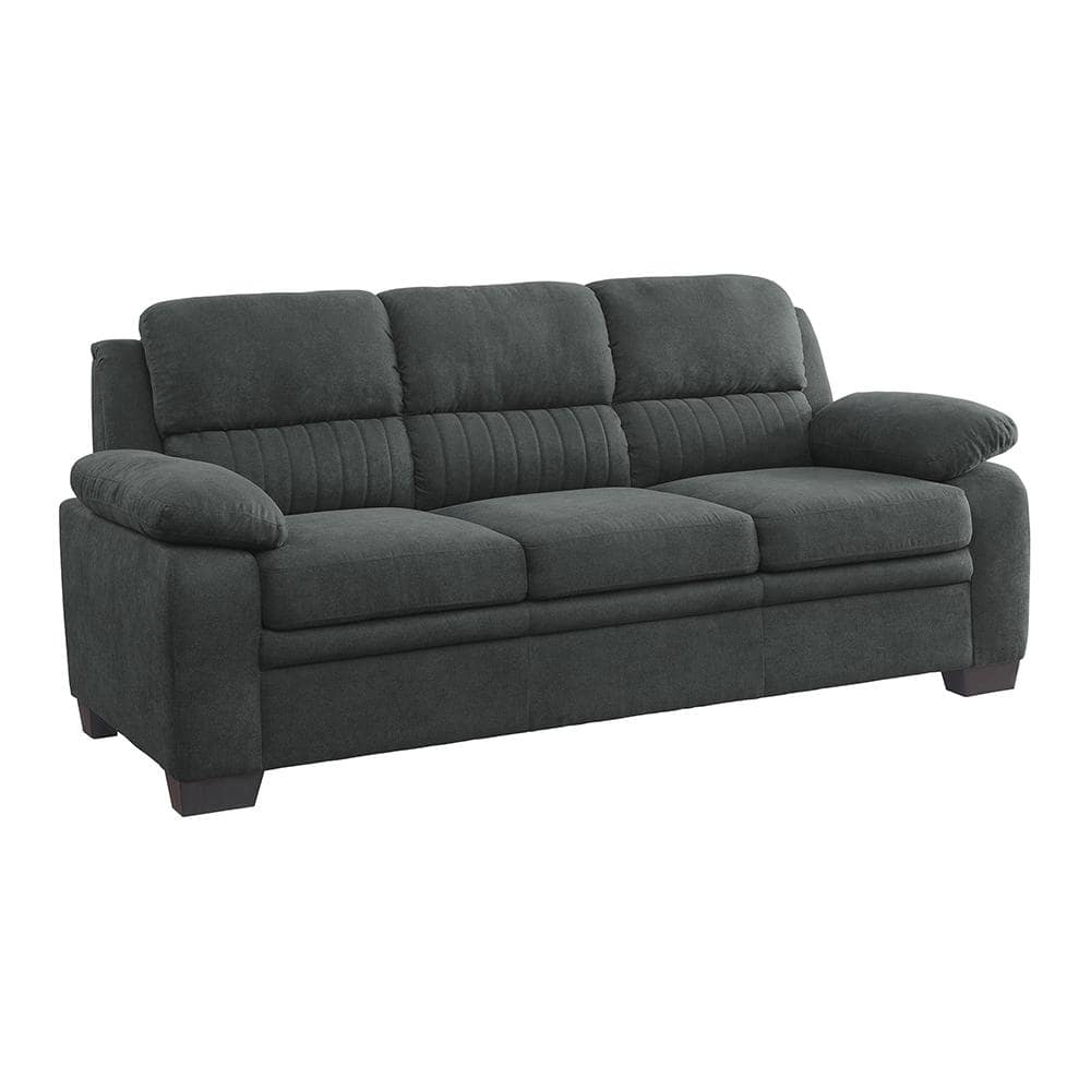 Modern Dark Gray Tufted Fabric Lawson Sofa with Pillow-top Arms