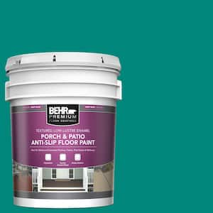 5 gal. #P450-7 Mystic Turquoise Textured Low-Lustre Enamel Interior/Exterior Porch and Patio Anti-Slip Floor Paint