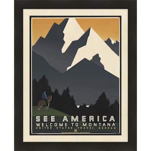 See America, Welcome to Montana, 1936 I Framed Giclee Vintage Art Print 24 in. x 29 in.