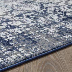 Aysal Athna Blue 9 ft. 10 in. x 12 ft. 10 in. Oriental Polypropylene Area Rug