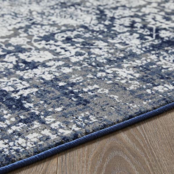 Aysal Athna Blue 9 ft. 10 in. x 12 ft. 10 in. Oriental Polypropylene Area Rug