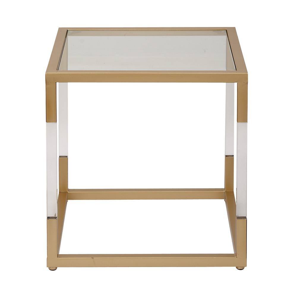 DecMode 20  x 19  Gold Metal Modern Accent Table