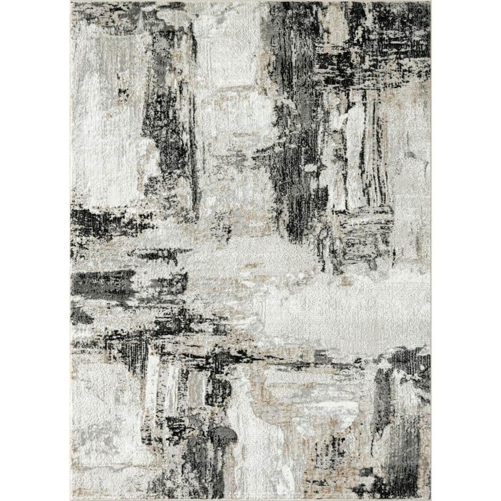 LUXE WEAVERS Camelia Collection Distressed Abstract Gray 5x7