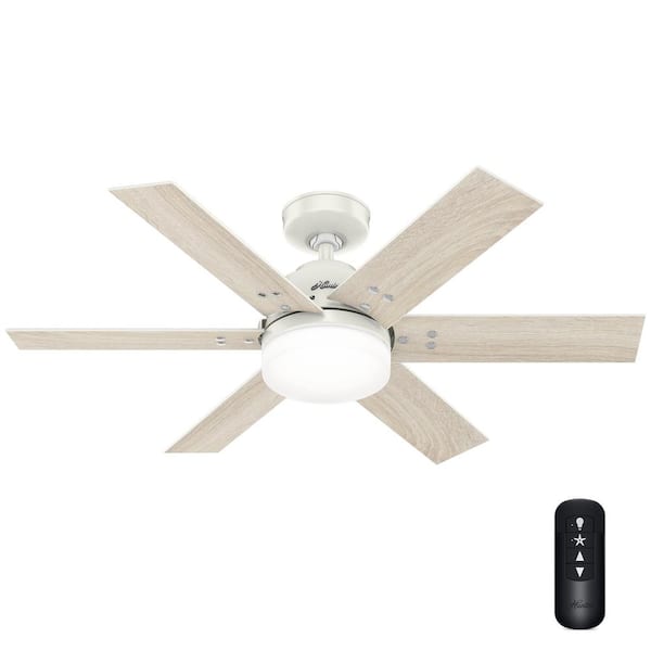 Hunter Pacer 44 in. Indoor Fresh White Ceiling Fan with Light Kit and Remote