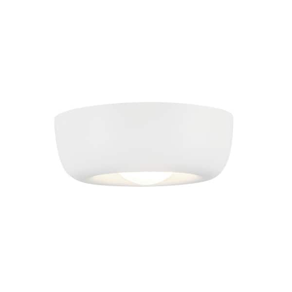 Hayden 6 in. 1-Light 8-Watt Antique White Integrated LED Flush Mount