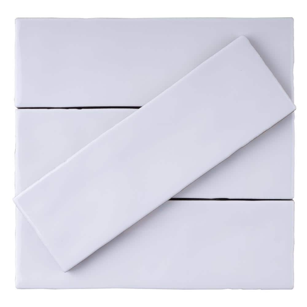 Blanco White Glossy Porcelain Subway Wall and Floor Tile