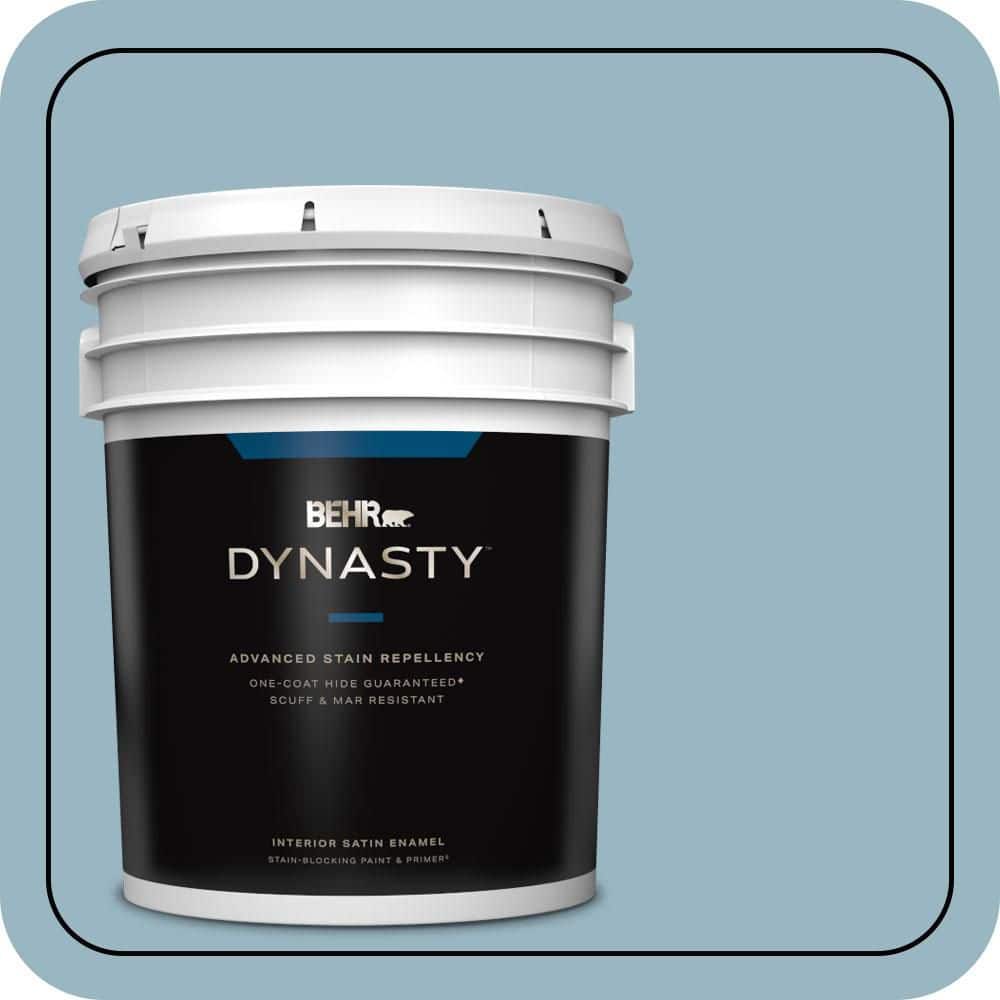 5 gal. #S470-3 Peaceful Blue One-Coat Hide Satin Enamel Interior Stain-Blocking Paint & Primer price history on PriceWatchPro