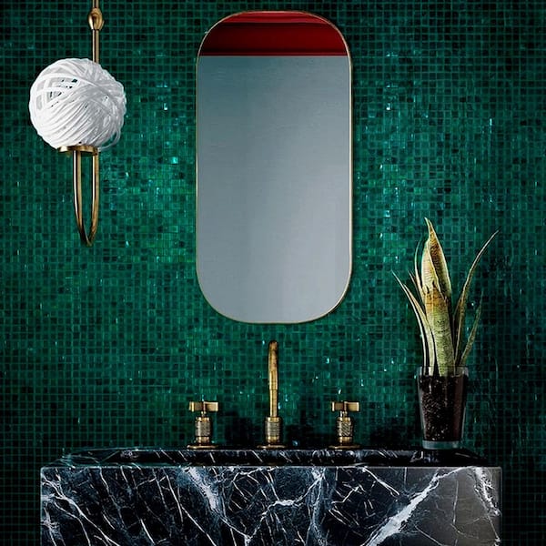 Skosh Glossy Dark Green 11.6 in. x 11.6 in. Glass Mosaic Wall and Floor Tile (18.69 sq. ft./case) (20-pack)