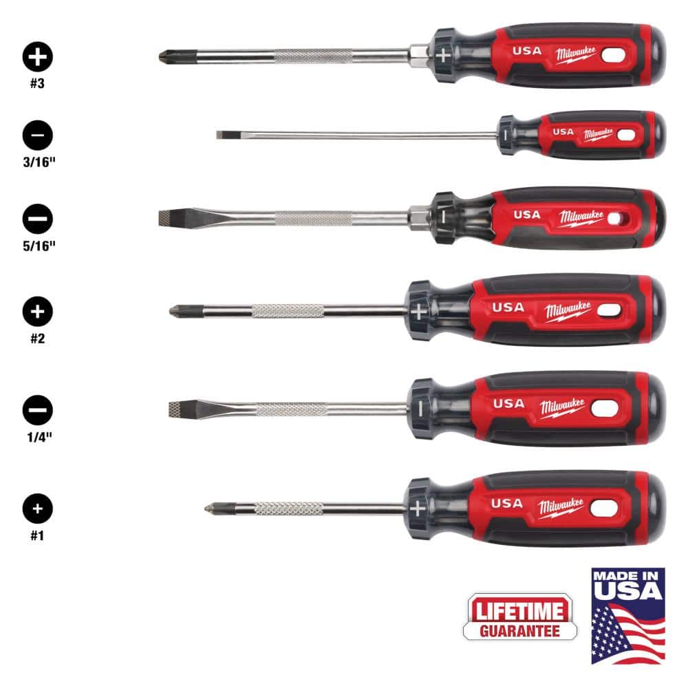 Milwaukee Screwdriver Set with Cushion Grip (6 Piece) MT200-6 - The Home  Depot