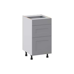 Bristol Painted Slate Gray Shaker Assembled 18 in. W x 34.5 in. H x 21 in. D Vanity 3 Drawers Base Kitchen Cabinet