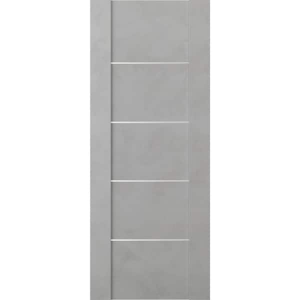 Belldinni Vona 01 4H 24 in. W x 80 in. H x 1-3/4 in. D 1-Panel Solid Core Light Urban Prefinished Wood Interior Door Slab