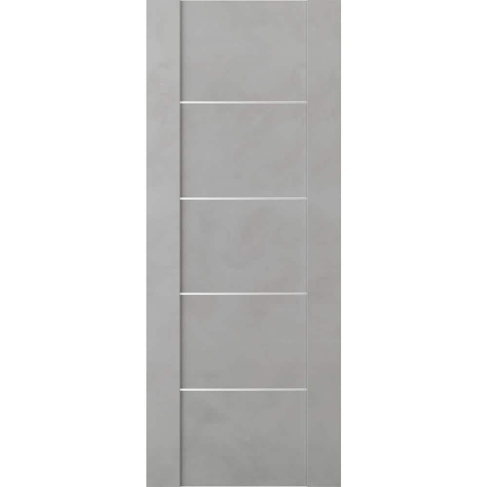 Vona 01 4H 32 in. W x 80 in. H x 1-3/4 in. D 1-Panel Solid Core Light Urban Prefinished Wood Interior Door Slab -  Belldinni, 163660