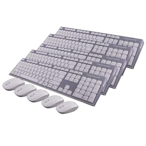 Wireless Multimedia Keyboard and Mouse Combo, White - (5-Pack Combo)