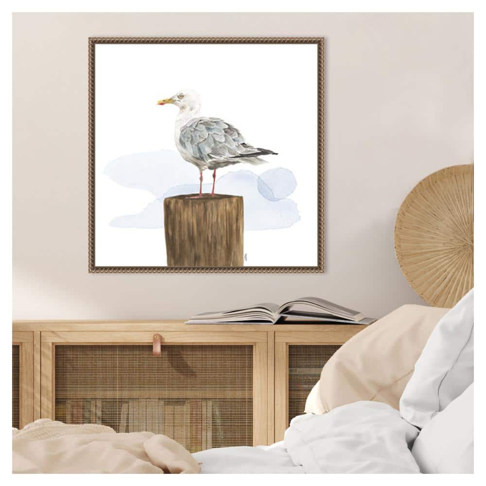 Birds of the Coast Watercolor Canvas with Bronze Frame