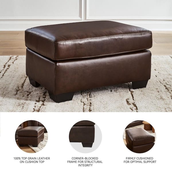 Signature DESIGN BY ASHLEY Santorine Brown Leather Rectangle