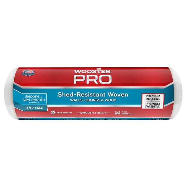 Wooster 9 in. x 3/8 in. High-Density Pro White Woven Fabric Roller Cover Applicator/Tool