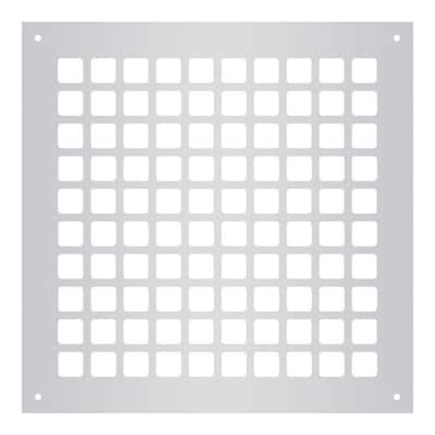 Square Series 10 in. x 10 in. Steel Grille, Gray with Mounting Holes