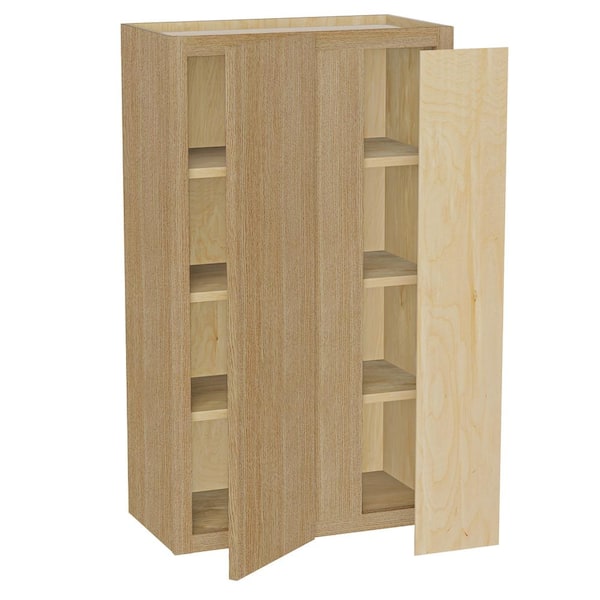 Home Decorators Collection Hargrove 24 in. W x 12 in. D x 42 in. H Assembled Plywood Blind Wall Kitchen Cabinet in Vanguard Oak with Soft Close RH