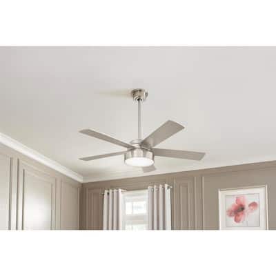 Cherwell 52 in. LED Brushed Nickel Ceiling Fan with Light