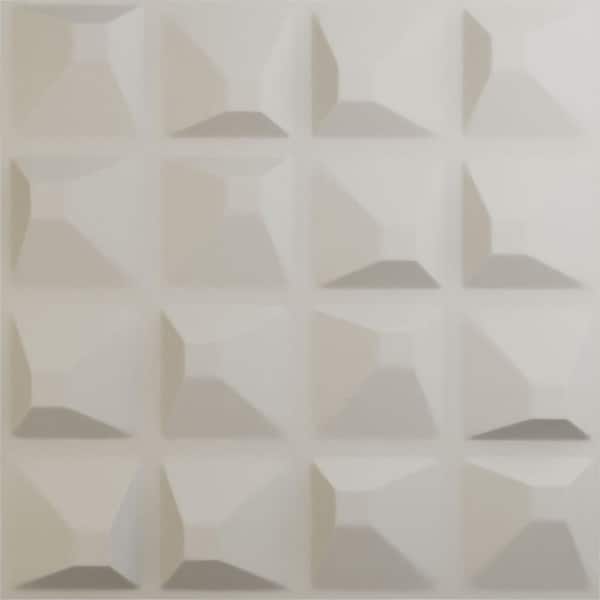 Ekena Millwork 19 5/8 in. x 19 5/8 in. Tristan EnduraWall Decorative 3D Wall Panel, Satin Blossom White (12-Pack for 32.04 Sq. Ft.)