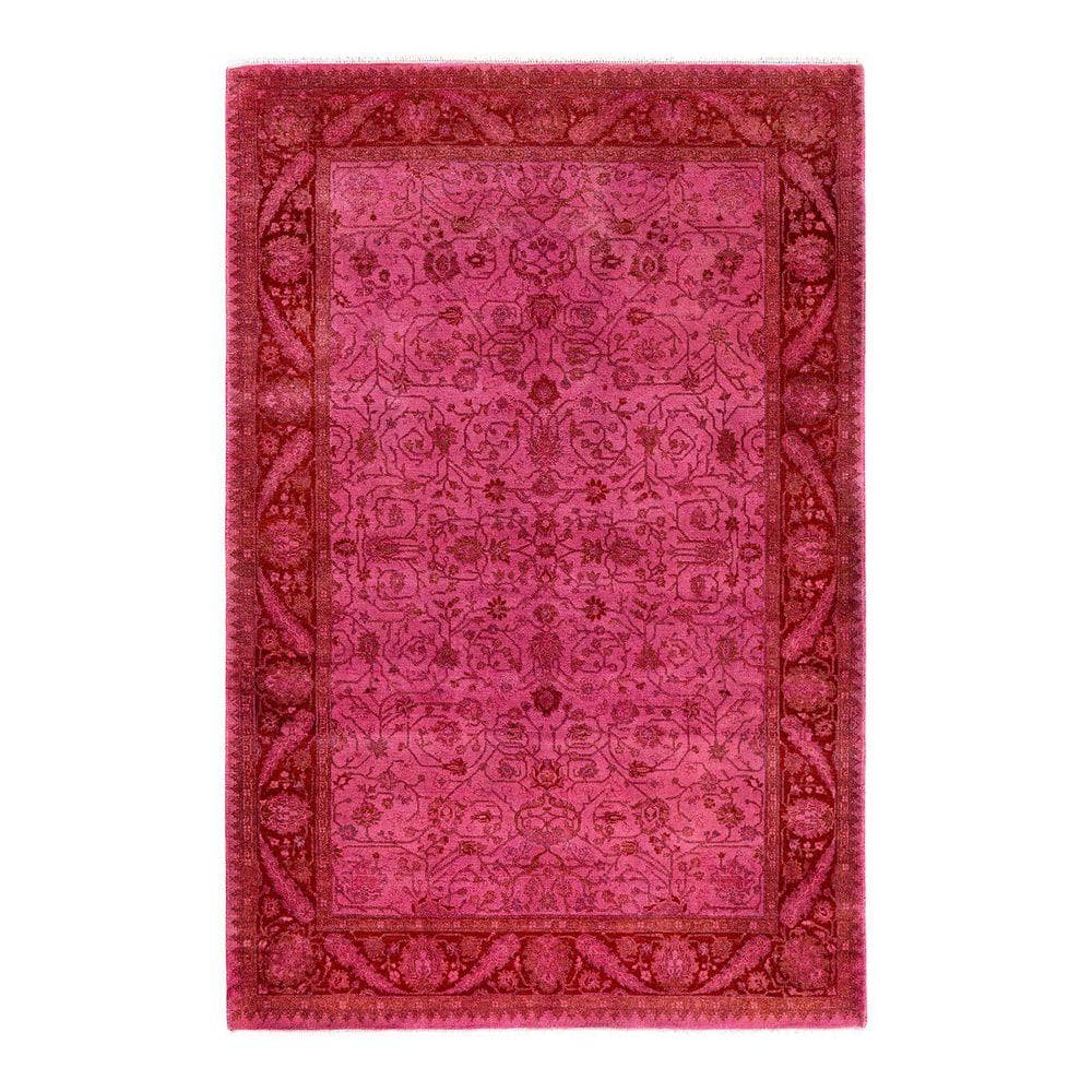Pink Rug Hbo Chloe & Olivia Home Overdyed Pink 4 ft. x 6 ft. Solid Wool Indoor Area ...
