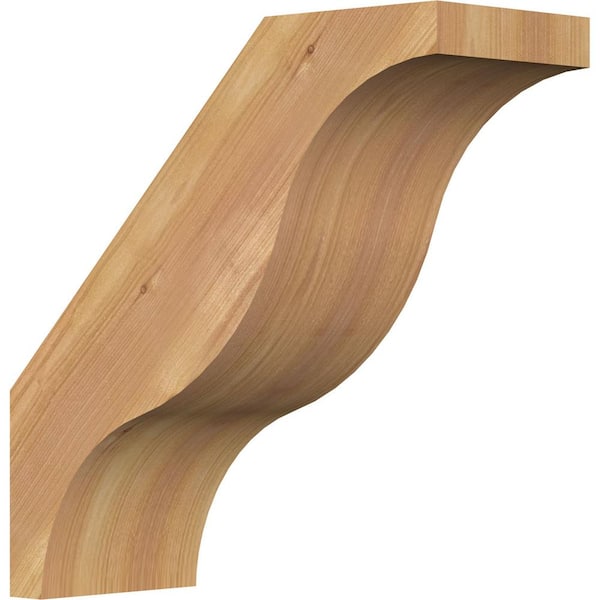 Ekena Millwork 5 1/2"W x 14"D x 14"H Funston Smooth Knee Brace, Western Red Cedar