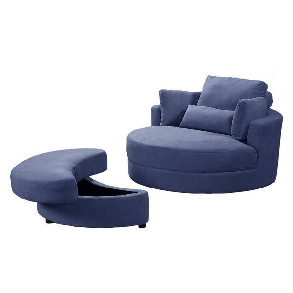 large fabric swivel chair