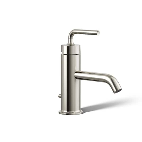 KOHLER Purist Single-Hole Single Handle Low-Arc Bathroom Vessel Bathroom Faucet in Vibrant Polished Nickel