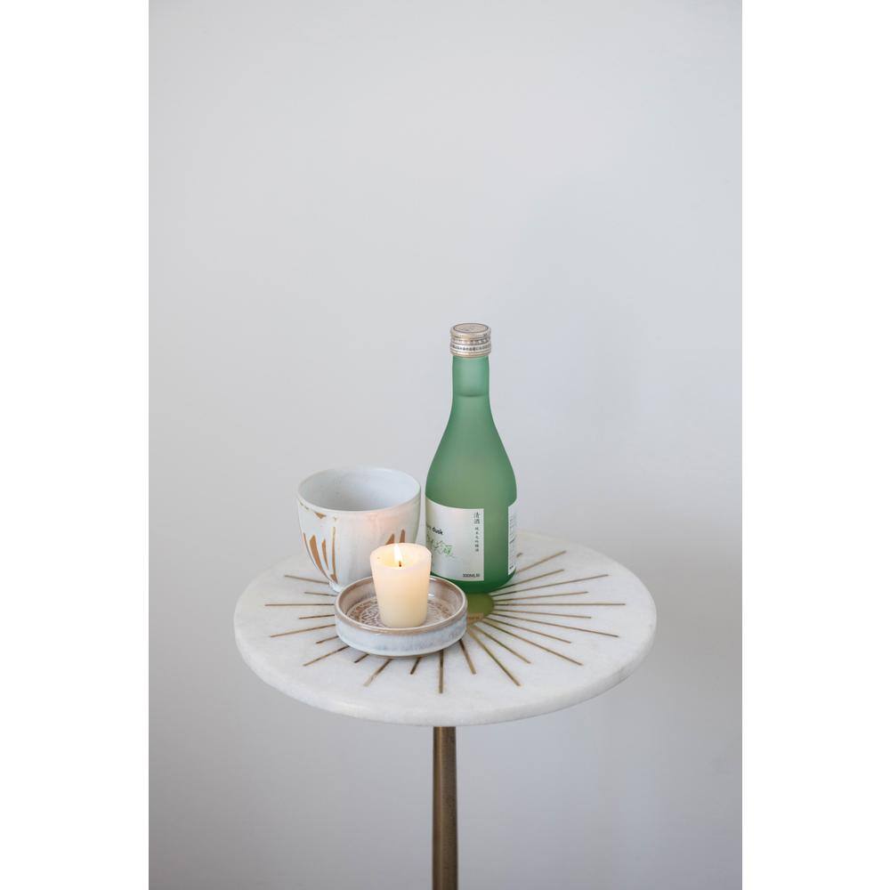 Gold Marble and Metal Sunburst Martini Table