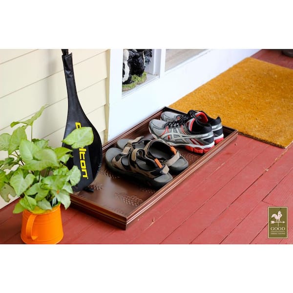 Good Directions 34.5 in. x 14.5 in. Pine Cones Multi-Purpose Copper Finish Boot Tray for Boots, Shoes, Plants, Pet Bowls, and More