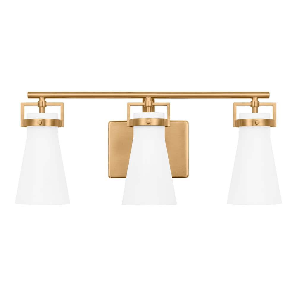 Home Decorators Collection Clermont 22 in. 3Light Satin Brass Bathroom