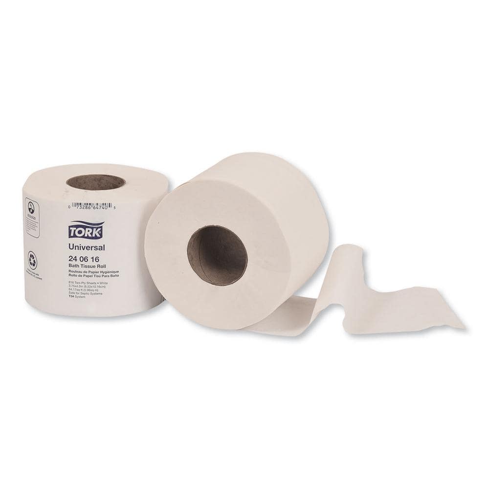 Tork Bath Tissue  Septic Safe  2-Ply  White  616 Sheets/Roll  48 Rolls/Carton