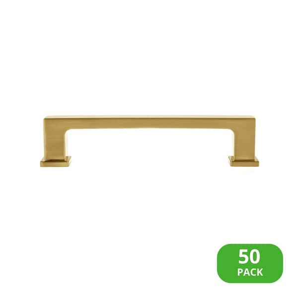 50-Pack Chelsey 4 in. (102 mm) Center-to-Center Classic Satin Brass Bar Drawer Pull