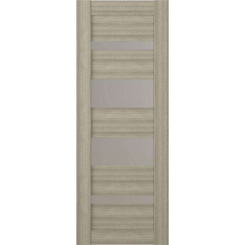 Shambor Frosted Glass and Wood Composite Interior Door Slab