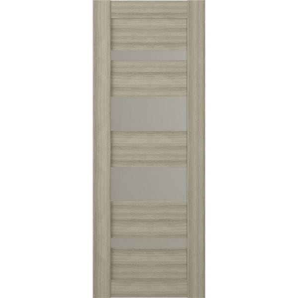 Belldinni Mirella 24 in. x 84 in. No Bore Solid Composite Core 5-Lite Glass Shambor Finished Wood Composite Interior Door Slab