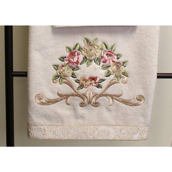 Rosefan Embroidered Bath Towels