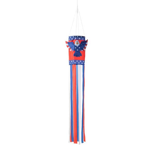 Glitzhome 60.25 in. H Patriotic/Americana Eagle Windsocks