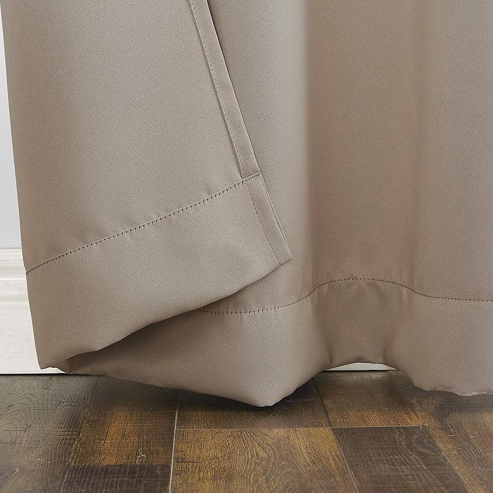 Stone Blackout Faux Silk Grommet Curtain Panel, 40" x 95"
