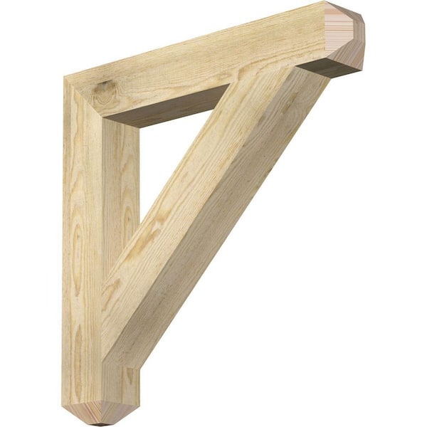 Ekena Millwork 4 in. x 26 in. x 26 in. Douglas Fir Traditional Craftsman Rough Sawn Bracket