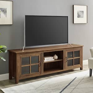 70 in. Rustic Oak Composite TV Stand 75 in. with Doors