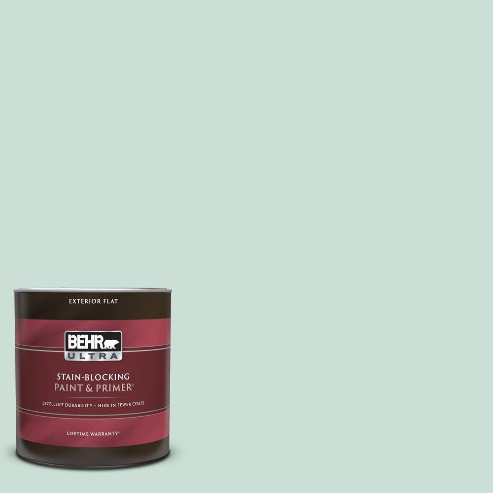BEHR ULTRA 1 qt. M4302 Ice Rink Flat Exterior Paint & Primer 485004